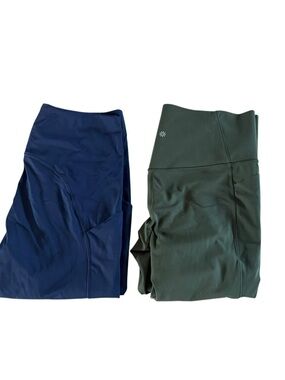 Athleta Leggings Duo in Navy Blue & Forest Green